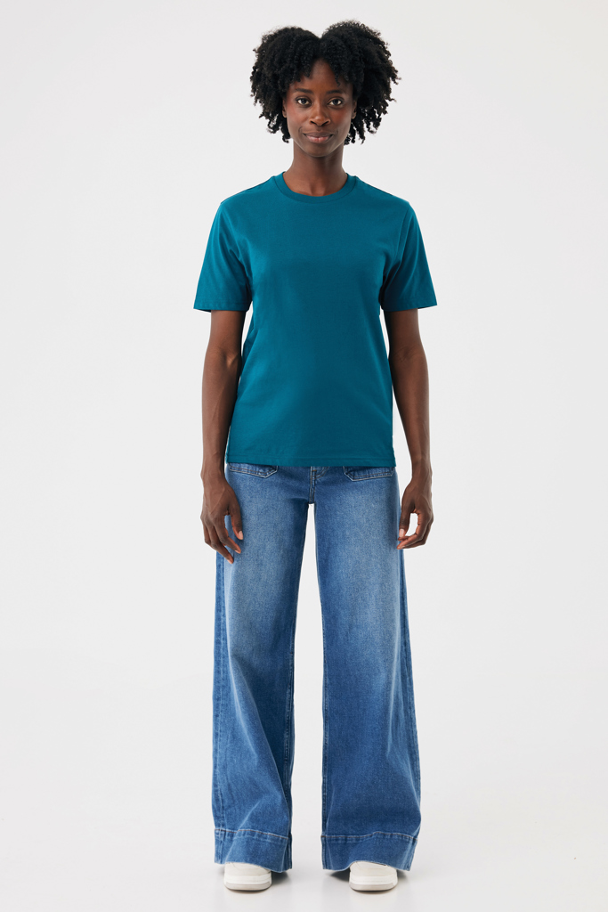 IQONIQ Brett gerecycled katoen t-shirt, dark teal