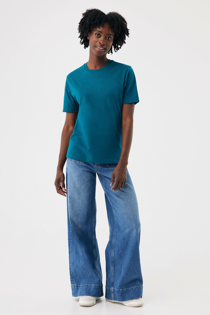 IQONIQ Brett gerecycled katoen t-shirt, dark teal