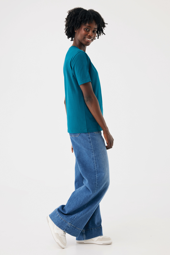 IQONIQ Brett gerecycled katoen t-shirt, dark teal