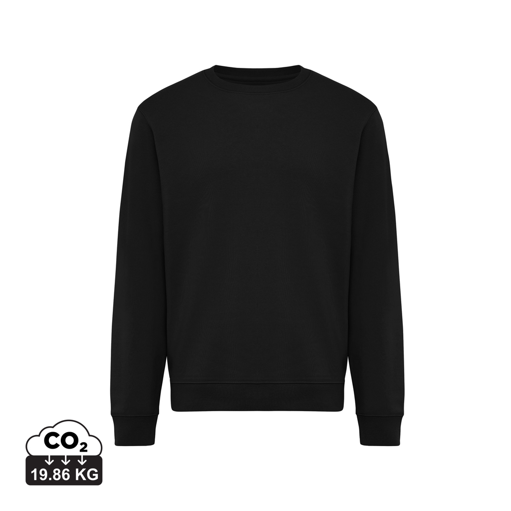 Sudadera de cuello redondo de algodón reciclado Torla IQONIQ, negro
