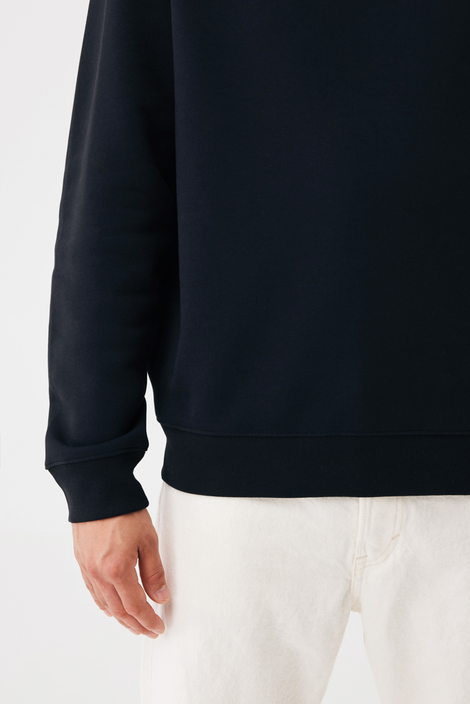 Sudadera de cuello redondo de algodón reciclado Torla IQONIQ, negro