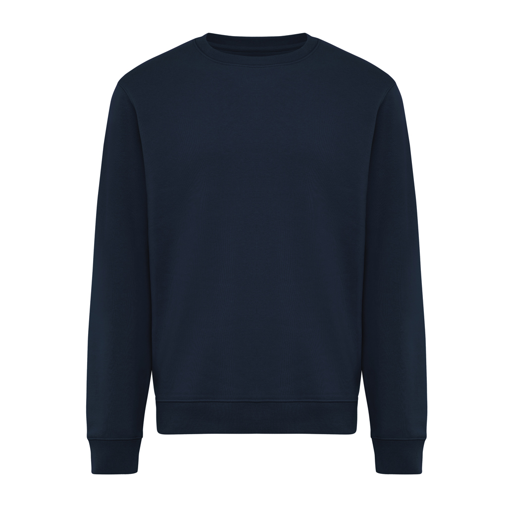 Sudadera de cuello redondo de algodón reciclado Torla IQONIQ, azul marino