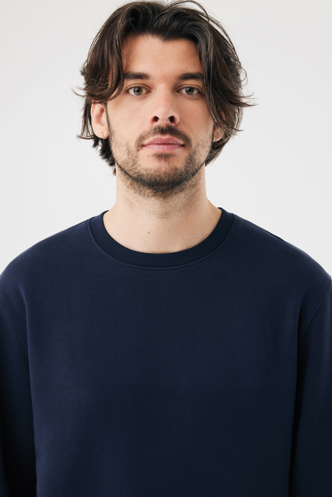 Sudadera de cuello redondo de algodón reciclado Torla IQONIQ, azul marino
