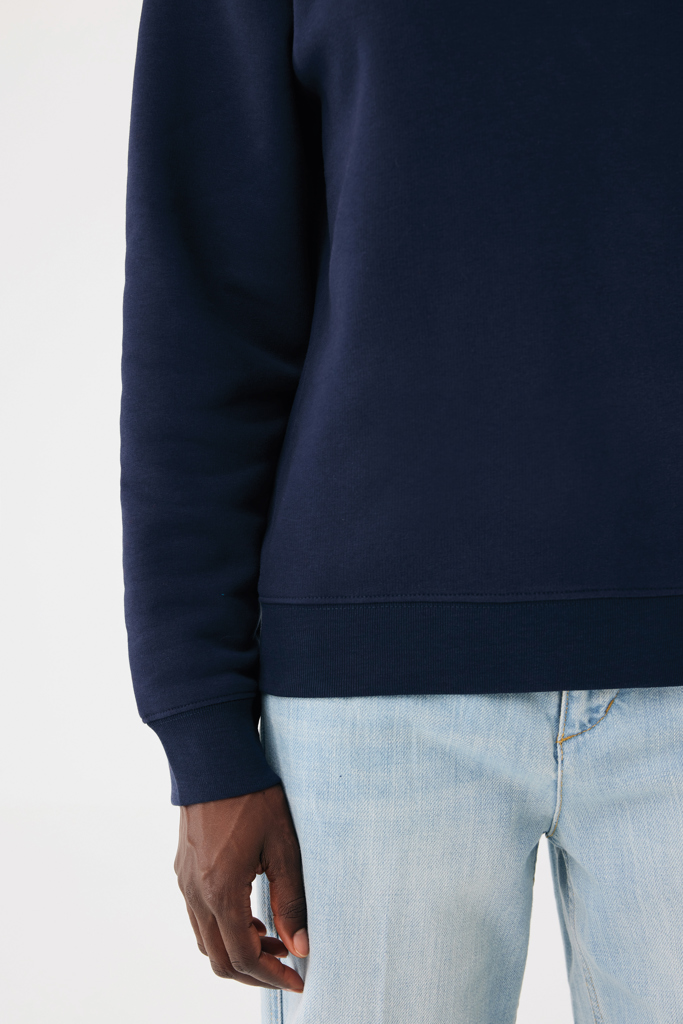 Sudadera de cuello redondo de algodón reciclado Torla IQONIQ, azul marino