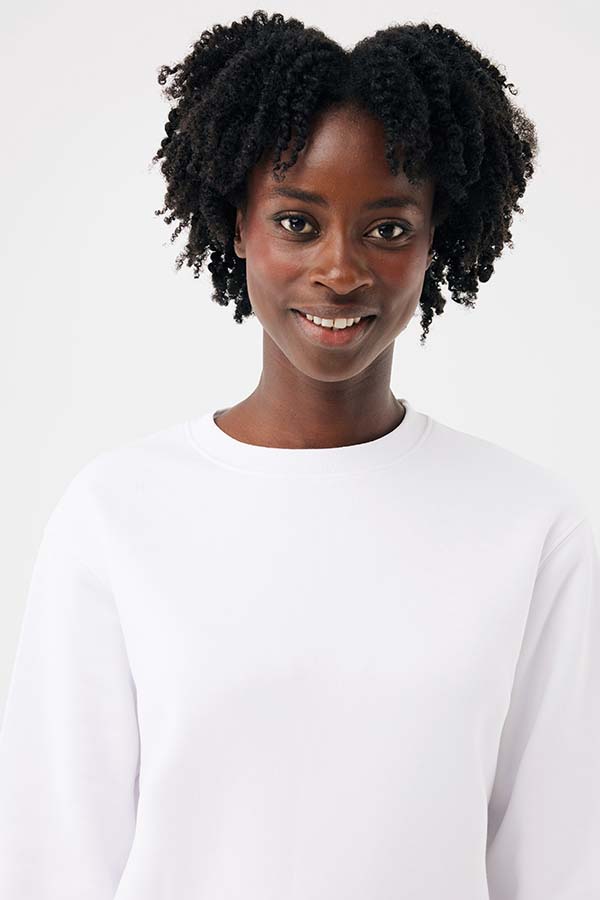 IQONIQ Torla Rundhals-Pullover aus recycelter Baumwolle, recycled white