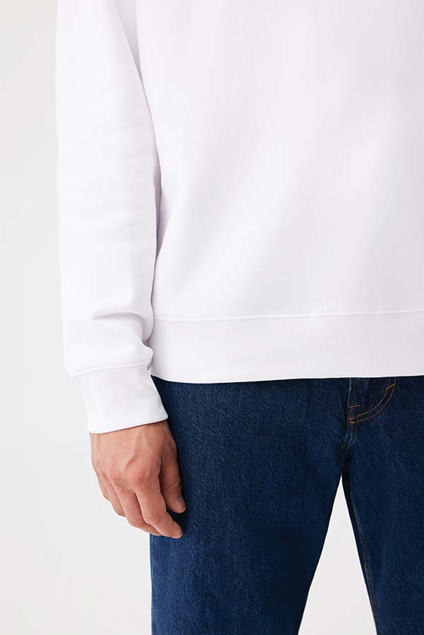 IQONIQ Torla Rundhals-Pullover aus recycelter Baumwolle, recycled white