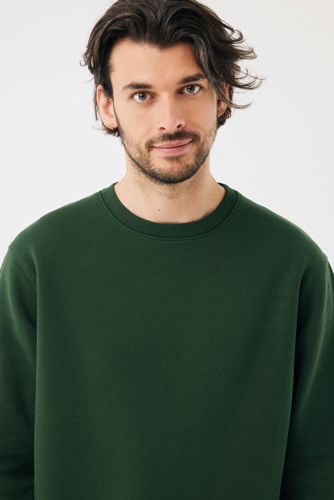 Sudadera de cuello redondo de algodón reciclado Torla IQONIQ, forest green