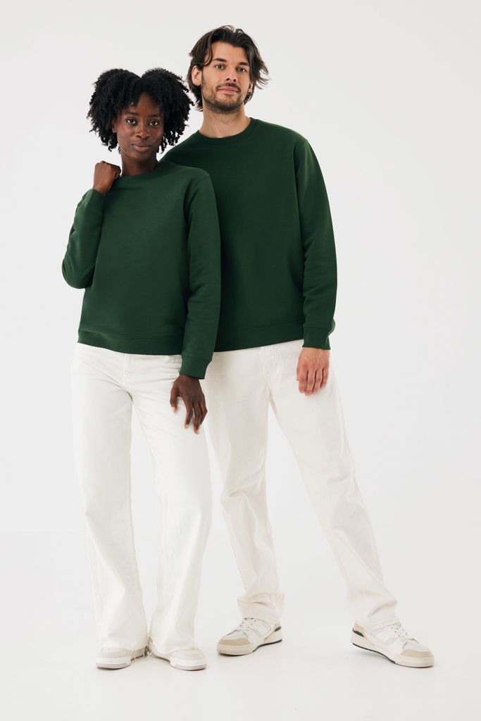Sudadera de cuello redondo de algodón reciclado Torla IQONIQ, forest green