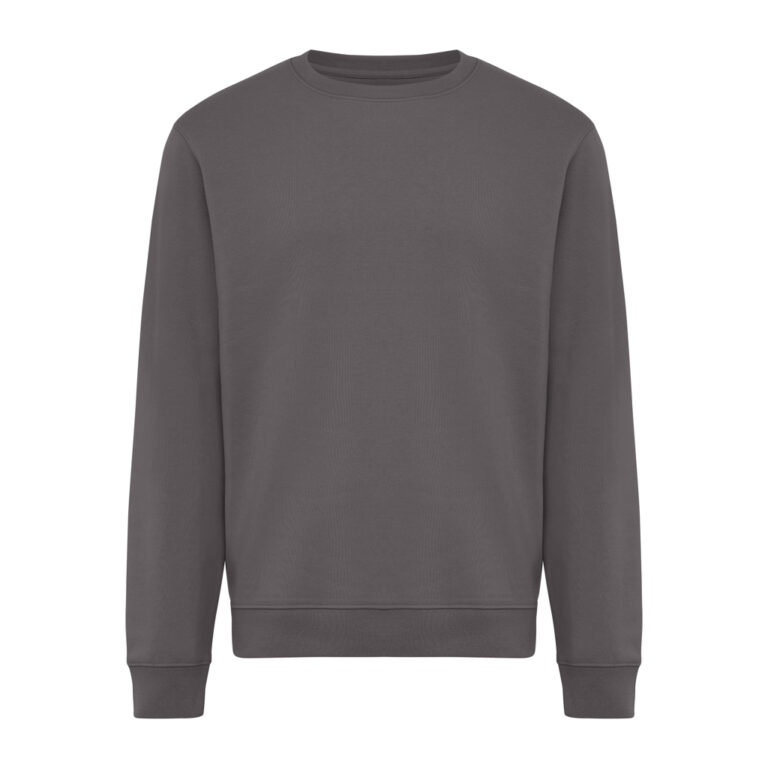 IQONIQ Torla Rundhals-Pullover aus recycelter Baumwolle, anthrazit