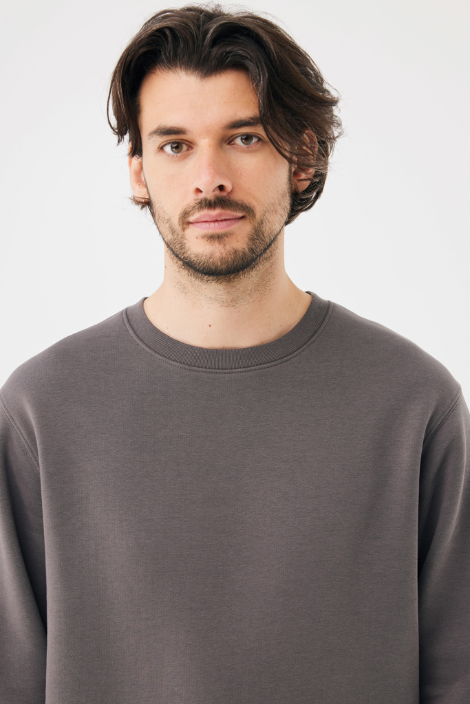IQONIQ Torla Rundhals-Pullover aus recycelter Baumwolle, anthrazit