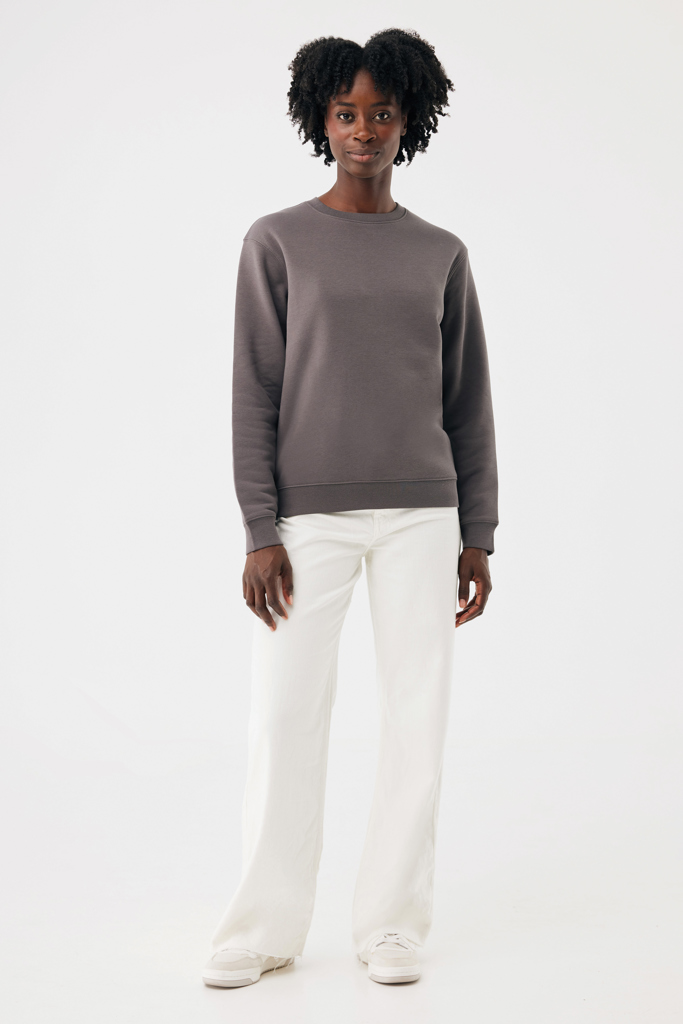 IQONIQ Torla Rundhals-Pullover aus recycelter Baumwolle, anthrazit