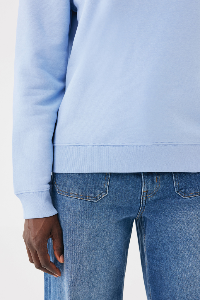 Sudadera de cuello redondo de algodón reciclado Torla IQONIQ, sky blue