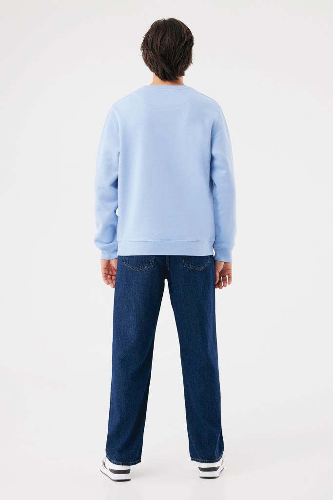 Sudadera de cuello redondo de algodón reciclado Torla IQONIQ, sky blue