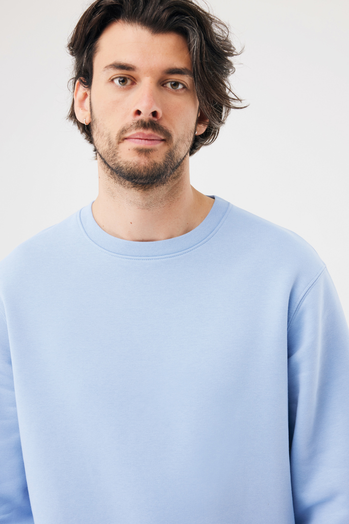 Sudadera de cuello redondo de algodón reciclado Torla IQONIQ, sky blue