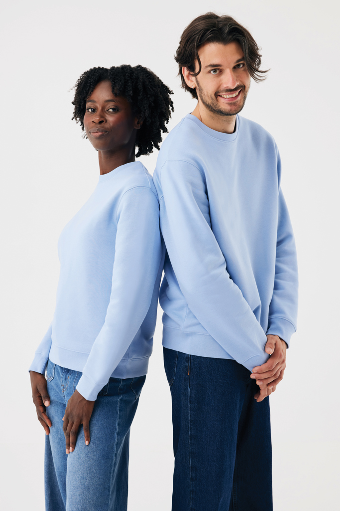 Sudadera de cuello redondo de algodón reciclado Torla IQONIQ, sky blue