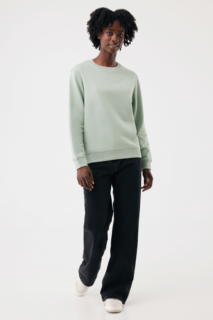 Sudadera de cuello redondo de algodón reciclado Torla IQONIQ, Iceberg green
