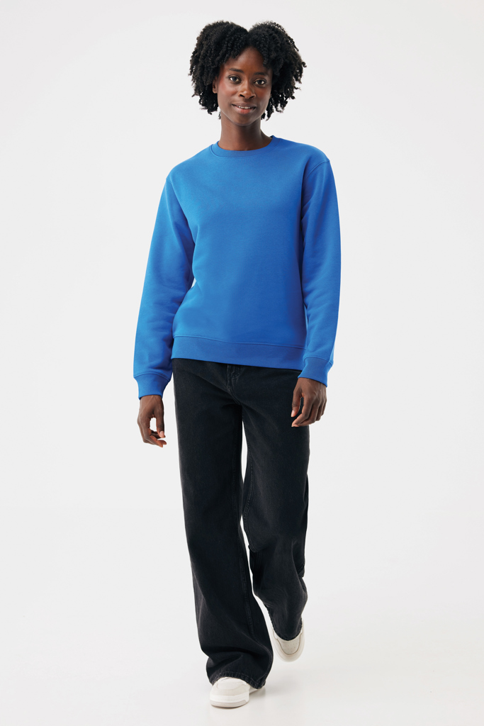 Sudadera de cuello redondo de algodón reciclado Torla IQONIQ, azul real