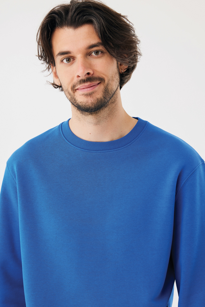 Sudadera de cuello redondo de algodón reciclado Torla IQONIQ, azul real