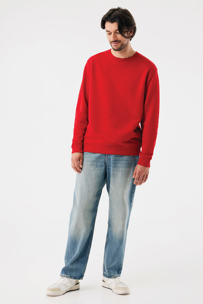 Sudadera de cuello redondo de algodón reciclado Torla IQONIQ, rojo