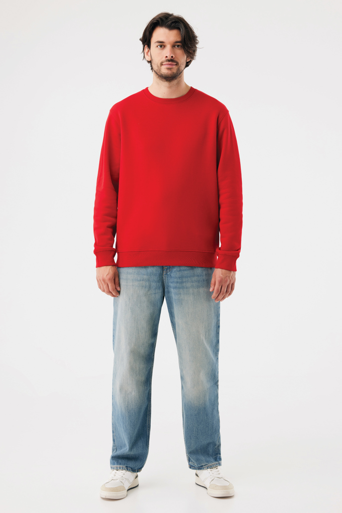 Sudadera de cuello redondo de algodón reciclado Torla IQONIQ, rojo