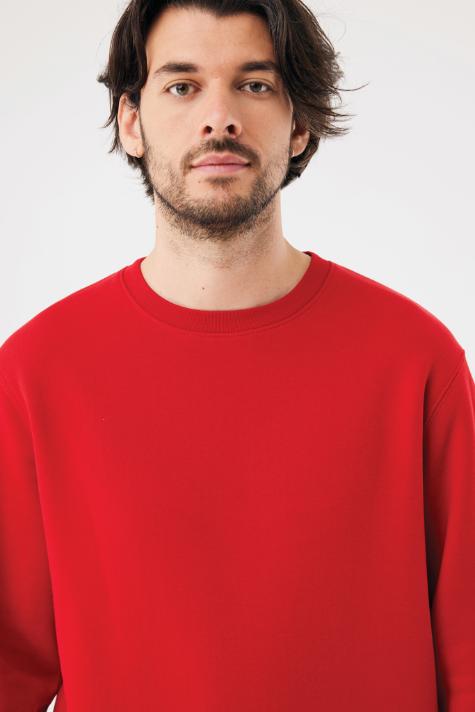 Sudadera de cuello redondo de algodón reciclado Torla IQONIQ, rojo
