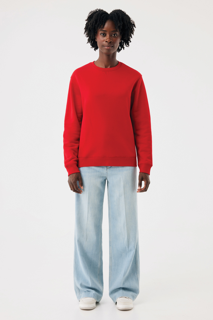 Sudadera de cuello redondo de algodón reciclado Torla IQONIQ, rojo