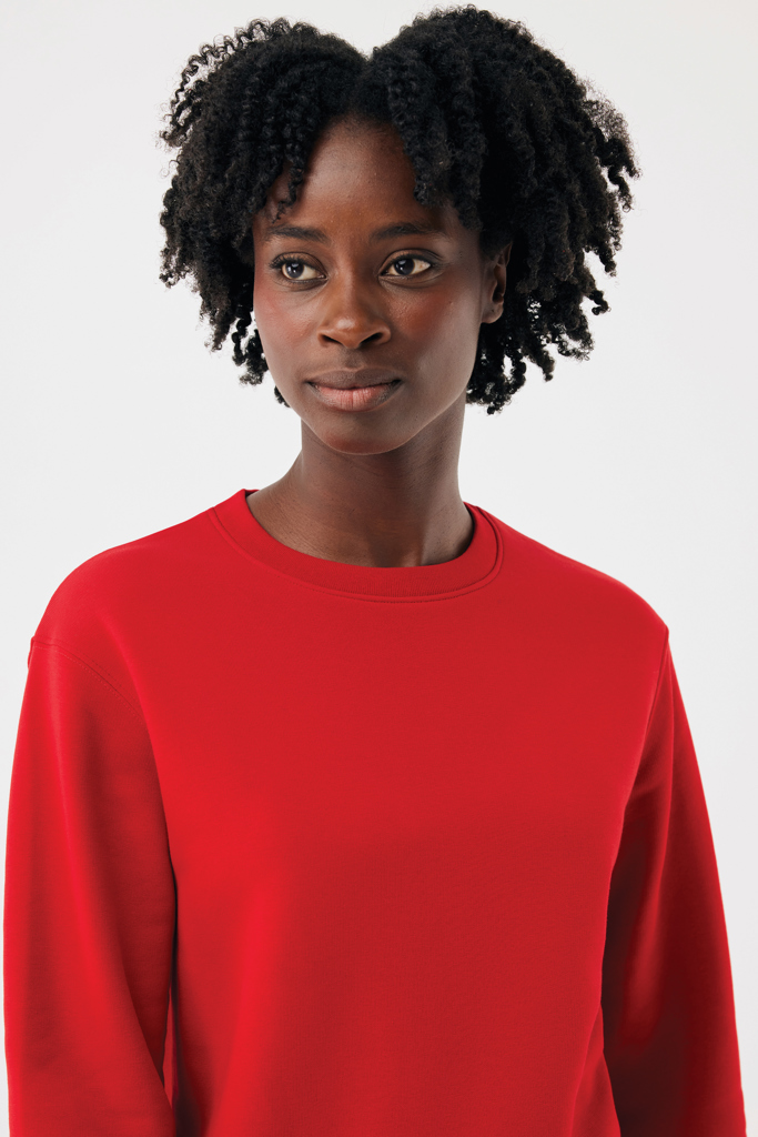 Sudadera de cuello redondo de algodón reciclado Torla IQONIQ, rojo