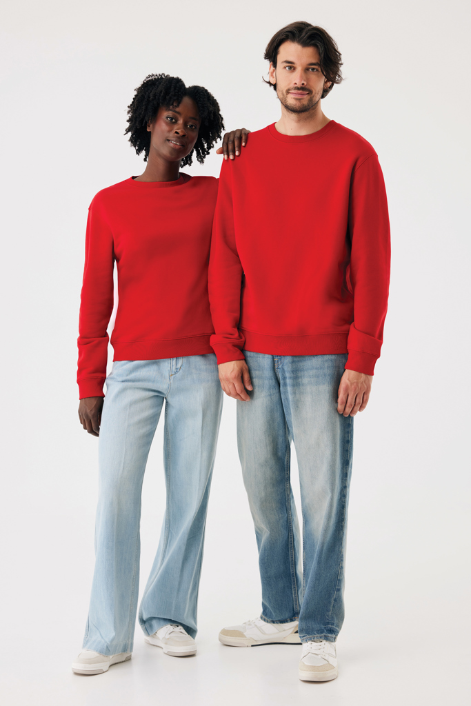 Sudadera de cuello redondo de algodón reciclado Torla IQONIQ, rojo