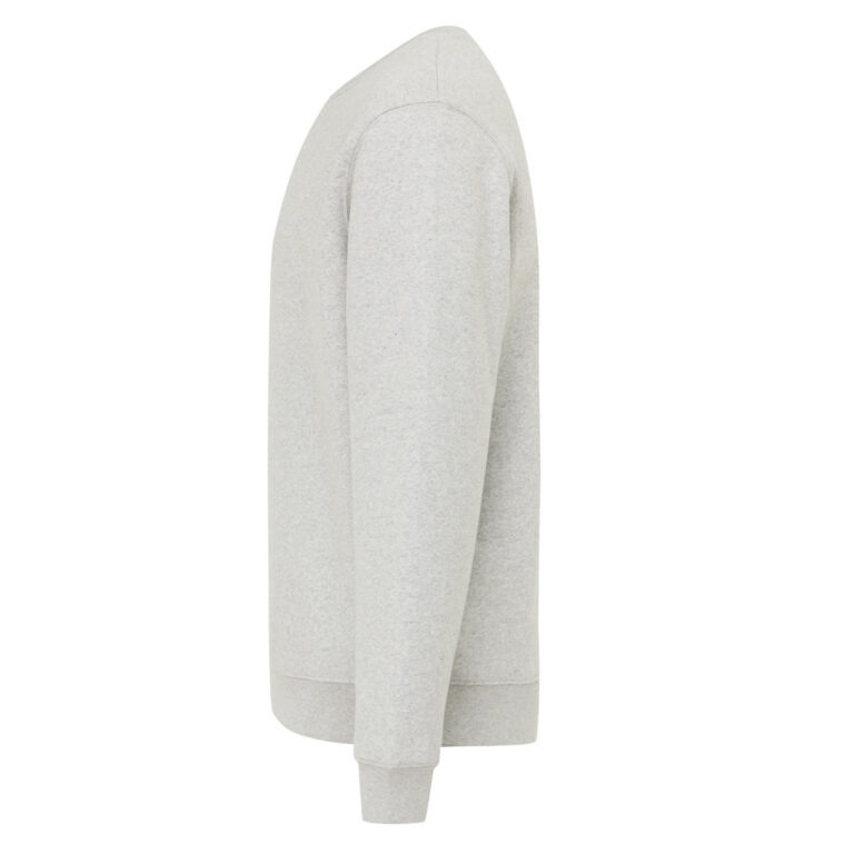 IQONIQ Torla Rundhals-Pullover aus recycelter Baumwolle, light heather grey
