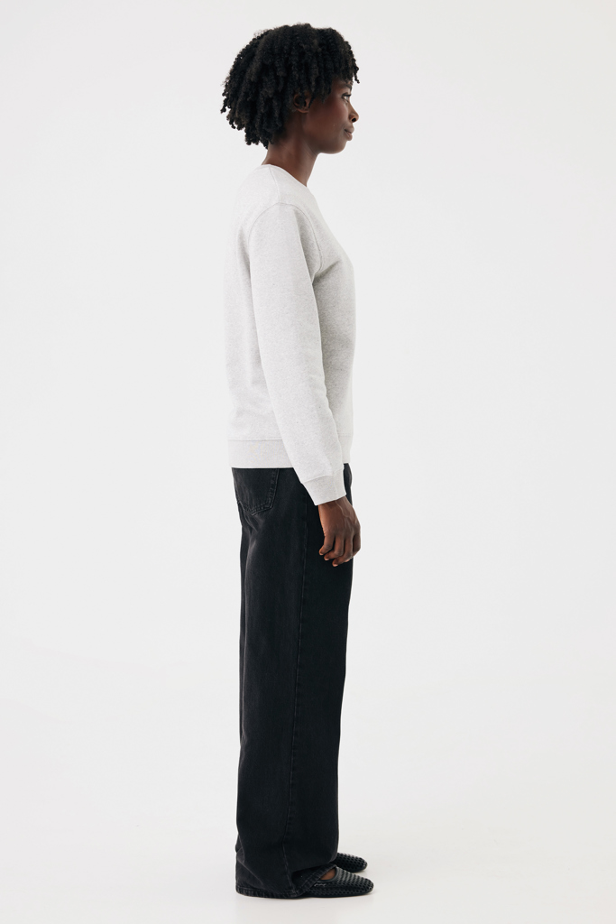 IQONIQ Torla Rundhals-Pullover aus recycelter Baumwolle, light heather grey