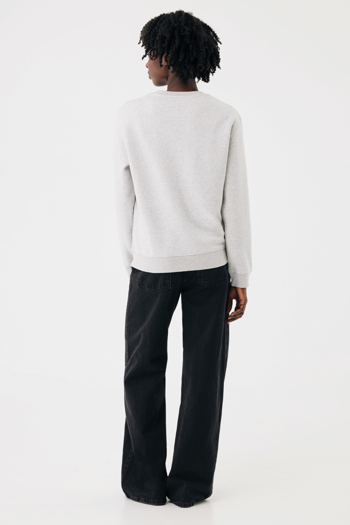 IQONIQ Torla Rundhals-Pullover aus recycelter Baumwolle, light heather grey