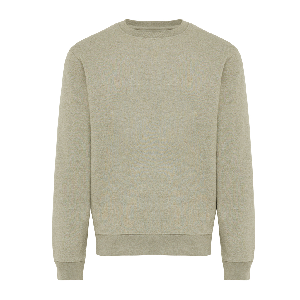 IQONIQ Torla crew neck van gerecycled katoen, light heather green