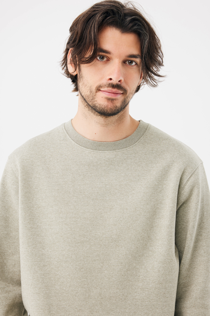 Sudadera de cuello redondo de algodón reciclado Torla IQONIQ, light heather green