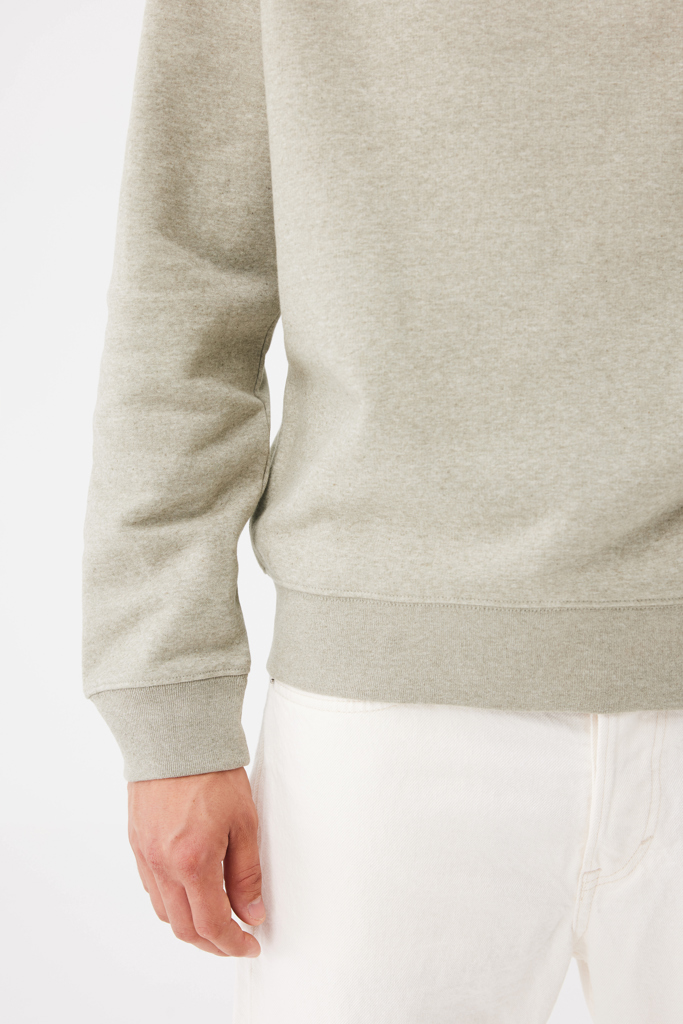 Sudadera de cuello redondo de algodón reciclado Torla IQONIQ, light heather green