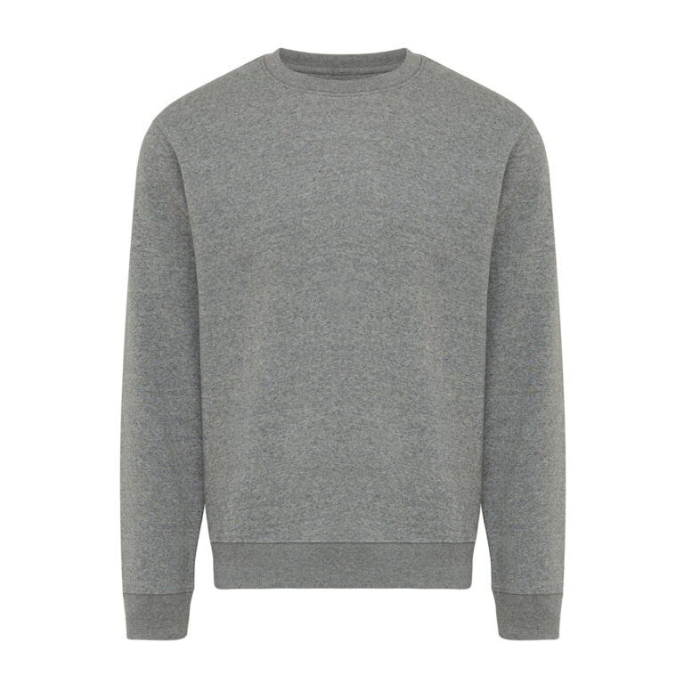 Sudadera de cuello redondo de algodón reciclado Torla IQONIQ, light heather anthracite