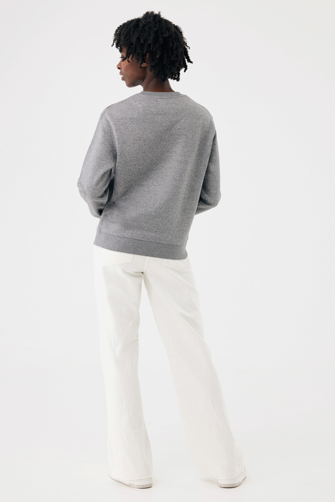 Sudadera de cuello redondo de algodón reciclado Torla IQONIQ, light heather anthracite