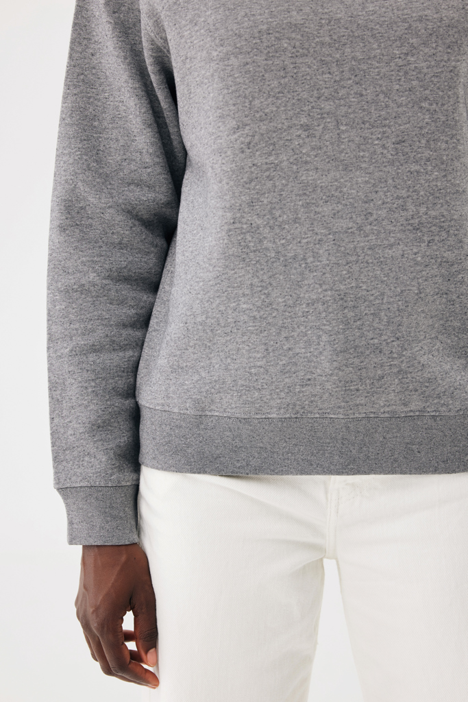 Sudadera de cuello redondo de algodón reciclado Torla IQONIQ, light heather anthracite