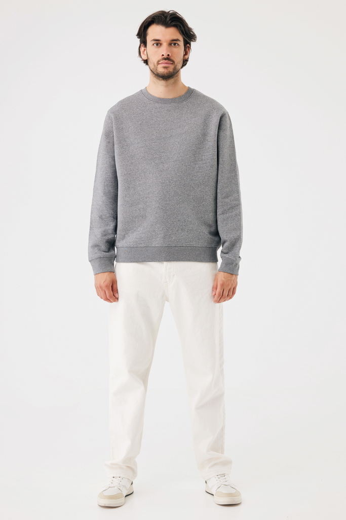 Sudadera de cuello redondo de algodón reciclado Torla IQONIQ, light heather anthracite