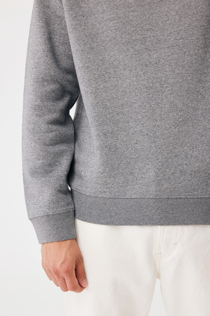 Sudadera de cuello redondo de algodón reciclado Torla IQONIQ, light heather anthracite
