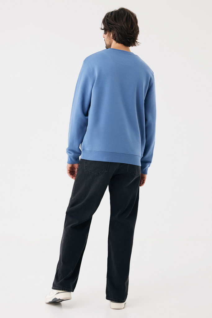 Sudadera de cuello redondo de algodón reciclado Torla IQONIQ, moon blue