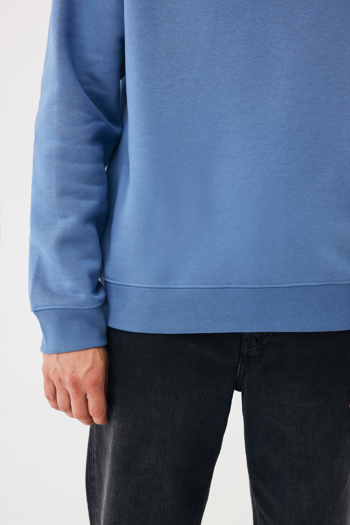 Sudadera de cuello redondo de algodón reciclado Torla IQONIQ, moon blue