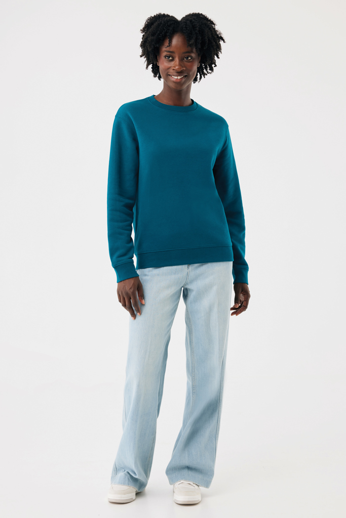 Sudadera de cuello redondo de algodón reciclado Torla IQONIQ, dark teal