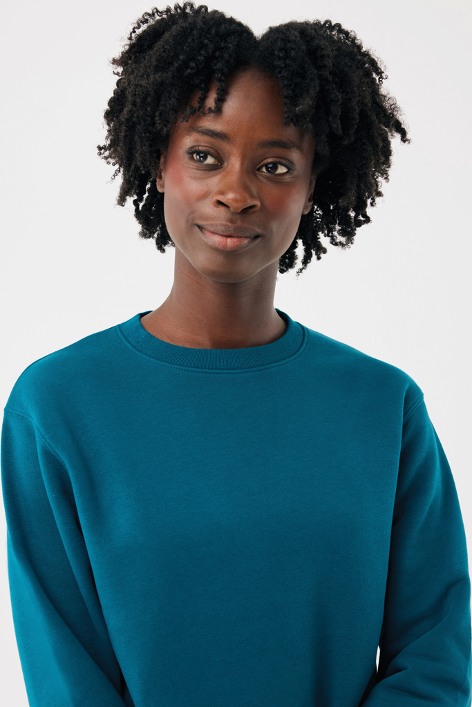 Sudadera de cuello redondo de algodón reciclado Torla IQONIQ, dark teal