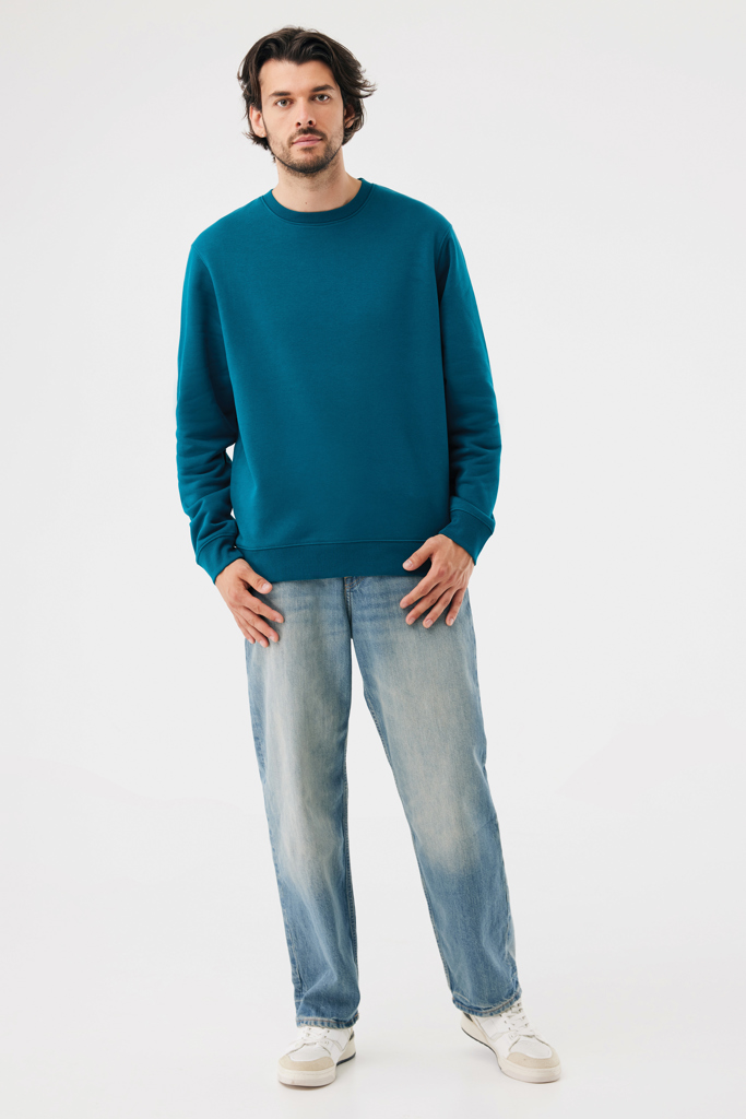 Sudadera de cuello redondo de algodón reciclado Torla IQONIQ, dark teal