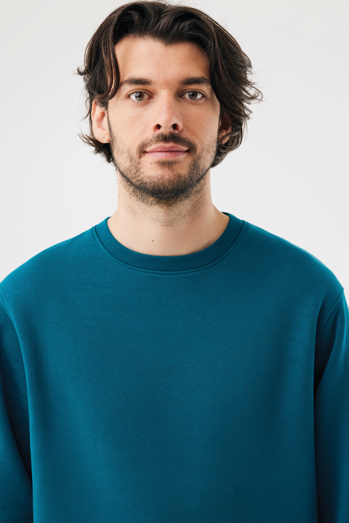 Sudadera de cuello redondo de algodón reciclado Torla IQONIQ, dark teal
