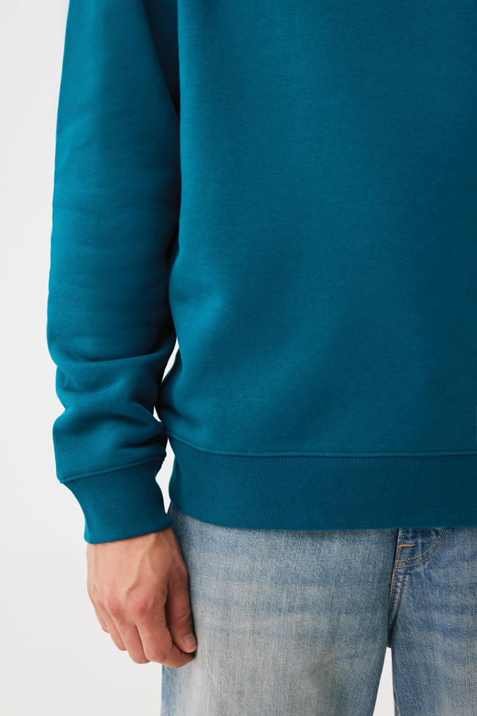Sudadera de cuello redondo de algodón reciclado Torla IQONIQ, dark teal