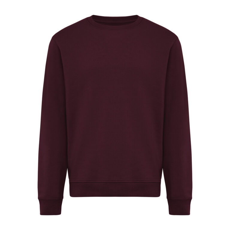 Sudadera de cuello redondo de algodón reciclado Torla IQONIQ, merlot