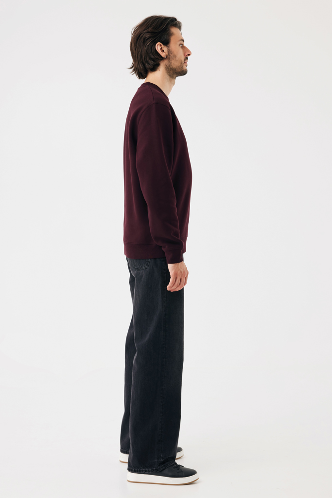 Sudadera de cuello redondo de algodón reciclado Torla IQONIQ, merlot