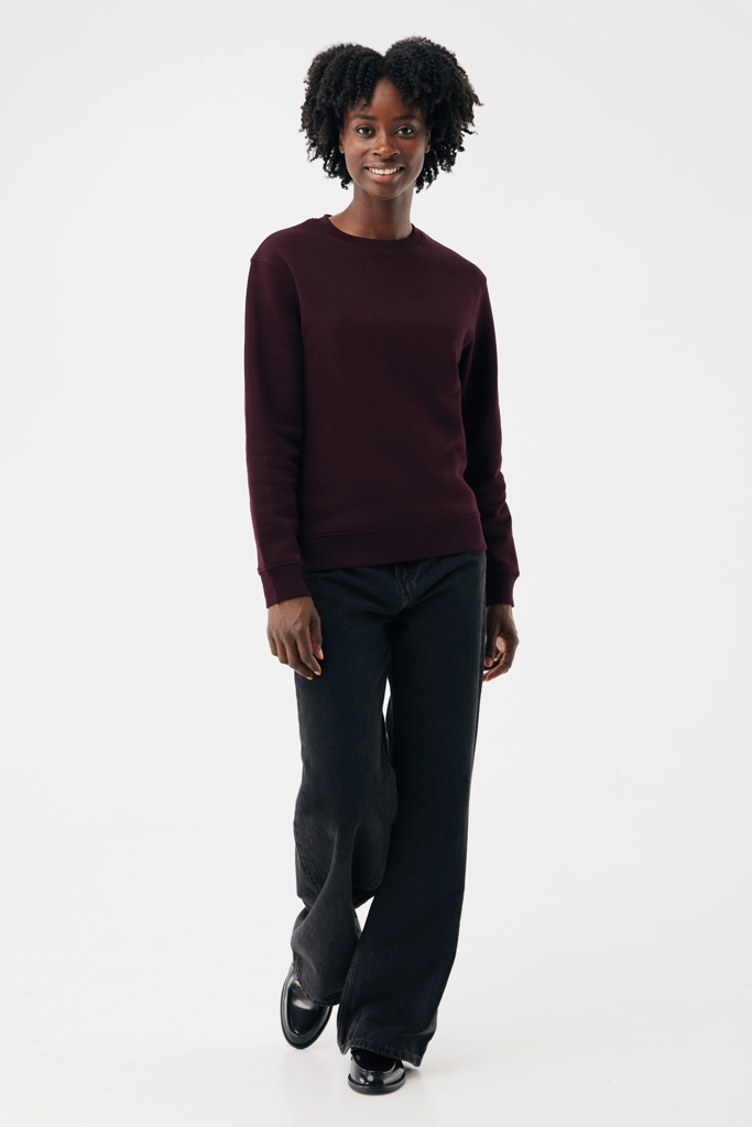 Sudadera de cuello redondo de algodón reciclado Torla IQONIQ, merlot