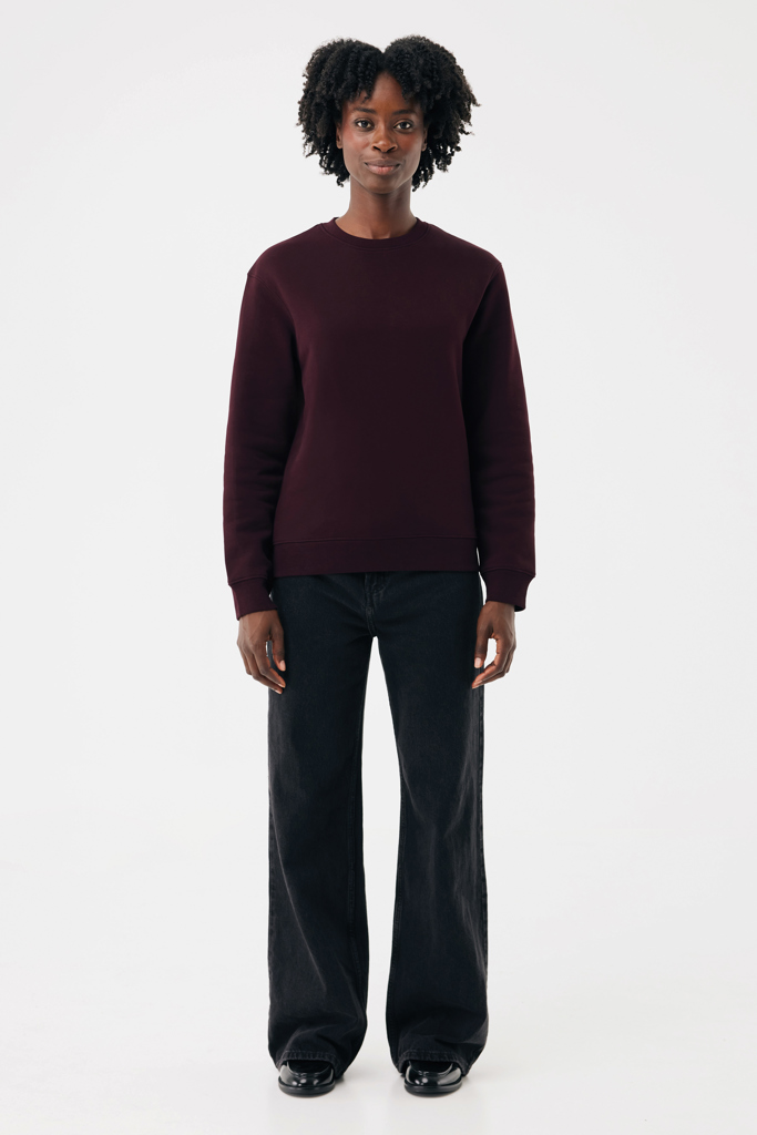 Sudadera de cuello redondo de algodón reciclado Torla IQONIQ, merlot